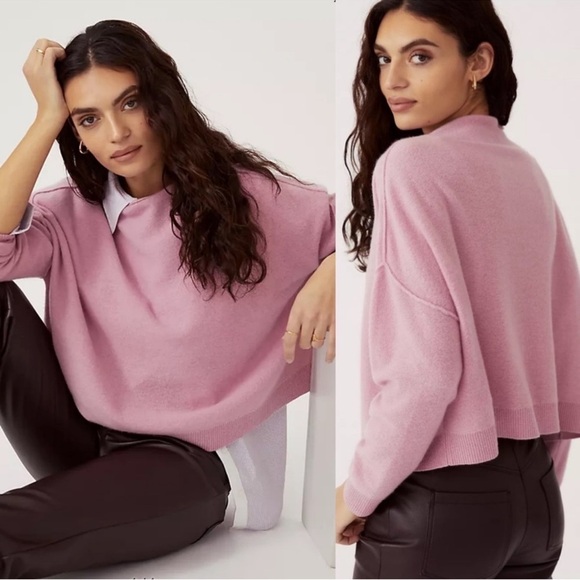 Pilcro The Alani Cashmere Mock-Neck Sweater - Picture 1 of 5